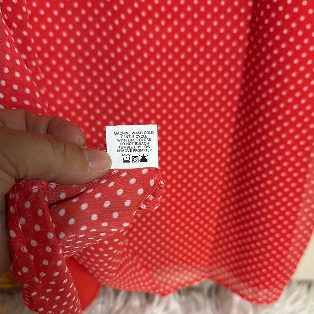 Three Eighty Two Red Polka Dot flowy dress - Picture 11 of 11